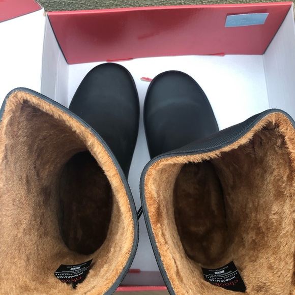 Chooka Rain Boot Plush Mid Height Black Fur  NIB - Picture 4 of 10